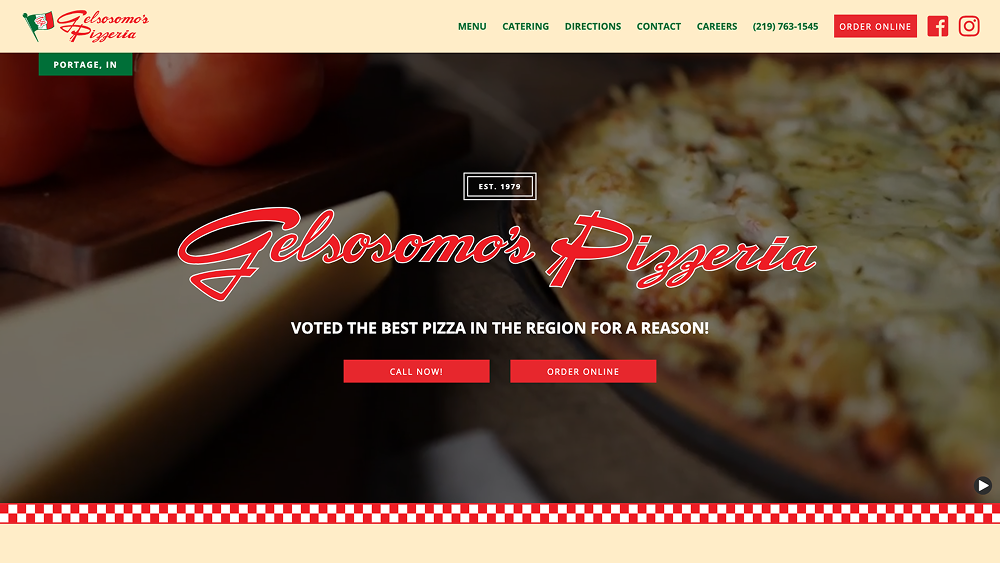 Gelsosomo's Pizza Portage website